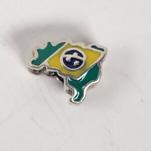 Pandora Brasil Flag Map Charm S925 ALE Sterling Silver Enamel Multicolor